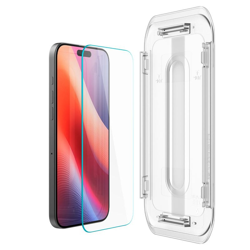 Spigen Glass tR EZ Fit 2 Pack, transparency - iPhone 17/16 Pro /17 (AGL07928)