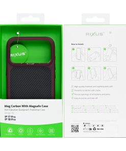 Rixus Mag Carbon With MagSafe Compatible For Apple iPhone 17 Pro, 18 Pro Deep Purple