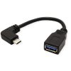 Roline USB3.2 Gen 1 kabel TIP A-C F/M kutni, 0.15m, crni