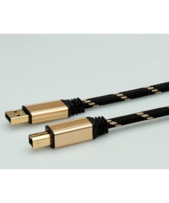 Roline GOLD USB2.0 kabel TIP A/B M/M, 1.8m, crno/zlatni