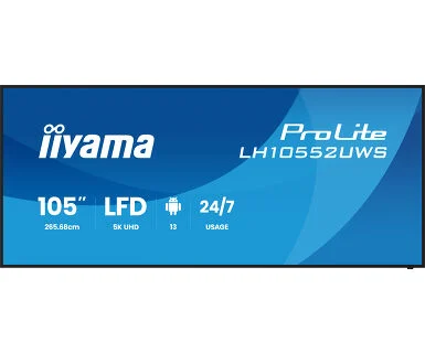IIYAMA 105" LH10552UWS-B1AG 5K UWD (5120x2160) IPS 21:9 Signage 24/7, 500 cd/m2, 1200:1, Android OS, iiyama DMS, iiyama Share, EShare