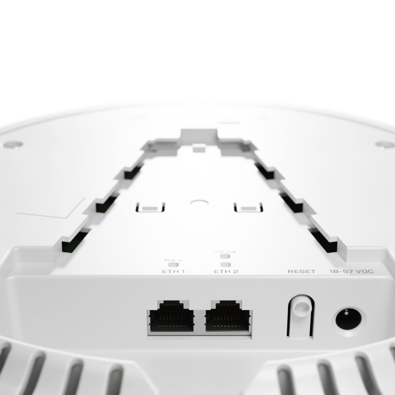 Mikrotik cAP ax (cAPGi-5HaxD2HaxD) Quad core 1.8 GHz CPU, 1GB RAM, 2×G-LAN (1×PoE-out) 2.4GHz 802.11b/g/n/ax, 5GHz 802.11a/n/ac/ax, dual-chain, RouterOS L4, stropni, PSU, PoE injector