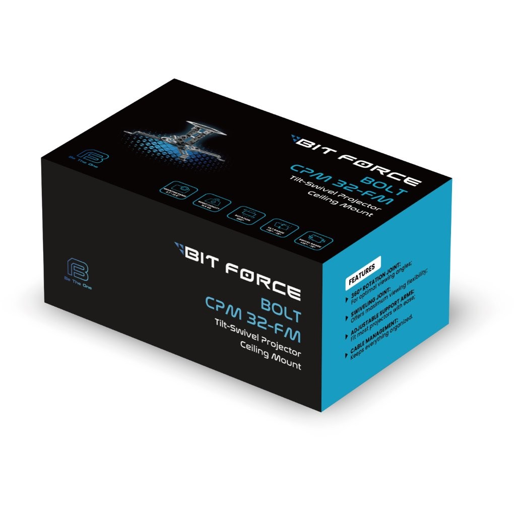 BIT FORCE nagibno-okretni stropni nosač za projektor, do 13.5kg (BOLT CPM-32-FM)