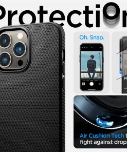 Spigen Liquid Air, zaštitna maska za telefon, mat crna - iPhone 14 Pro