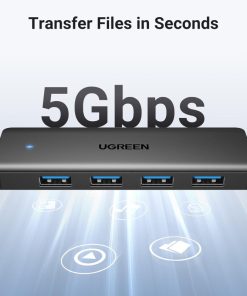 UGREEN 4-portni USB-A HUB 4xUSB-A 3.0, sivi