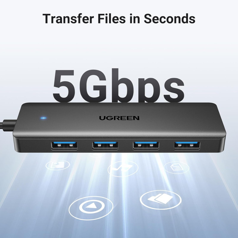 UGREEN 4-portni USB-A HUB 4xUSB-A 3.0, sivi