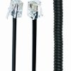 Gembird Telephone handset spiral cord, RJ10 (4P4C), 2 m, black