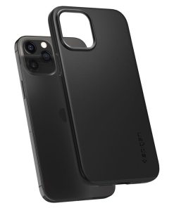 Spigen Thin Fit, zaštitna maska za telefon, crna - iPhone 12/Pro