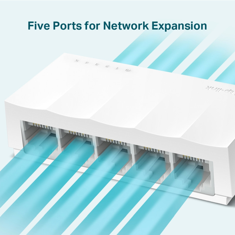 TP Link LS1005 5-Port 10/100Mbps Desktop Network preklopnik (Switch), 802.3X Flow Control, vanjsko napajanje