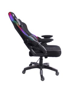 Bit Force HYPNOSIS RGB-2D igraća stolica s potpornim jastučićima, PU koža, 2D naslon za ruke, nosivost 130kg, crna
