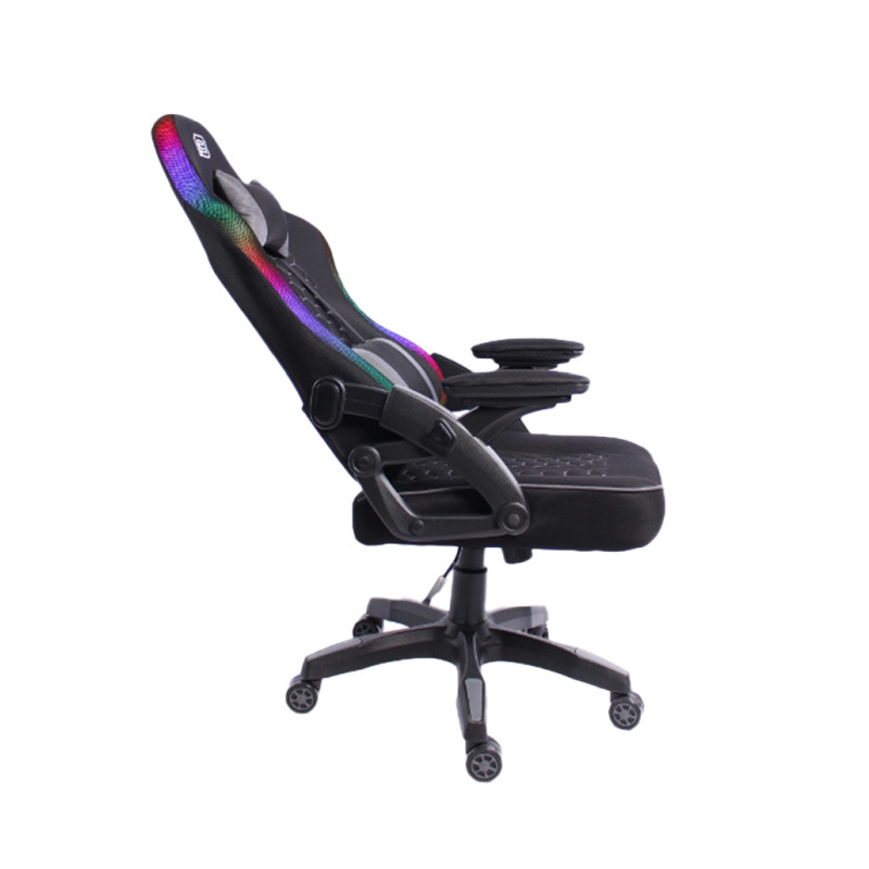 Bit Force HYPNOSIS RGB-2D igraća stolica s potpornim jastučićima, PU koža, 2D naslon za ruke, nosivost 130kg, crna