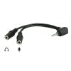Roline Audio Y kabel, 3.5mm Stereo (M) - 2×3.5mm Stereo (F), 0.15m