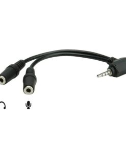 Roline Audio Y kabel, 3.5mm Stereo (M) - 2×3.5mm Stereo (F), 0.15m