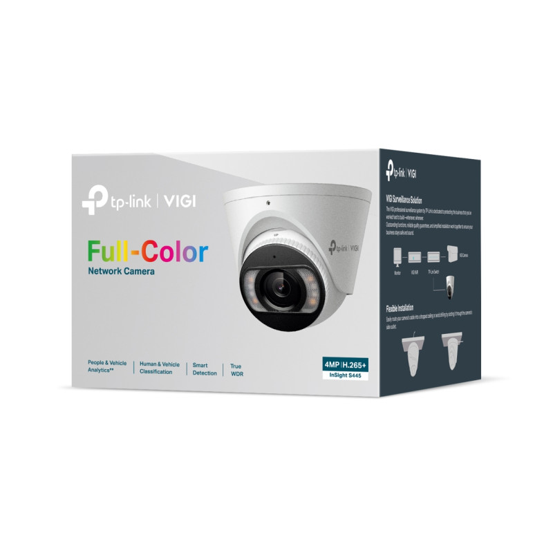 TP-Link VIGI InSight S445 Full color kamera 2K 4MP, Pan/Tilt/Rotation, H.265+, 4mm leća, RJ45, Night Vision, microSD, dvosmjerni audio, detekcija pokreta, vodootporna IP67, VIGI app
