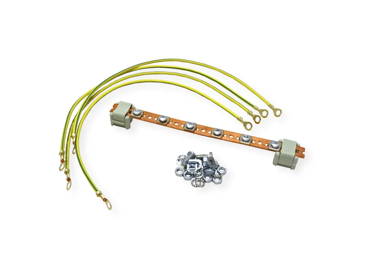 Roline 19" šina za izjednačavanje potencijala, 220mm + kabel za uzemljenje