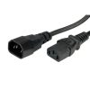 Roline naponski kabel PC-Monitor, IEC320 C14-C13 10A, M/F, 0.5m, crni
