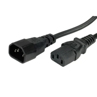 Roline naponski kabel PC-Monitor, IEC320 C14-C13 10A, M/F, 0.5m, crni
