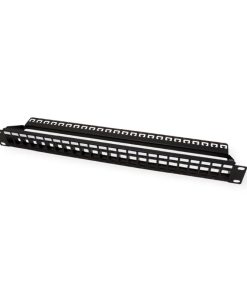 Roline 24-portni Patch Panel (prazni) 19" Keystone UTP Cat.5e/6/Class E, crni