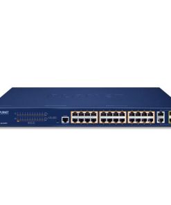 PLANET 24-Port 10/100TX 802.3at PoE +  2-Port Gigabit TP/SFP Combo Managed Ethernet Switch