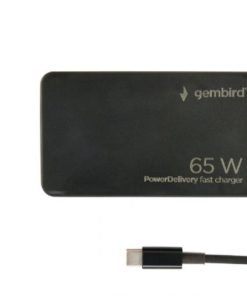 Gembird 65 W PowerDelivery GaN USB Type-C fast charger, black