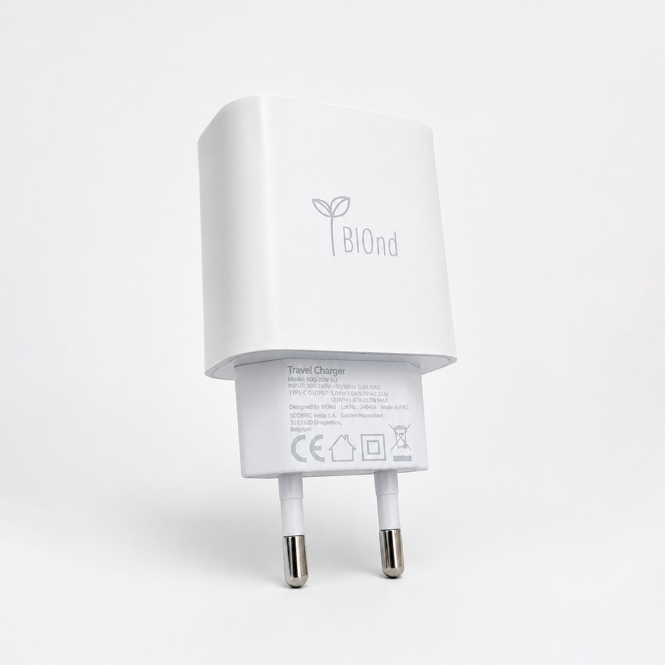 BIOnd USB-C zidni punjač, 20W, bulk