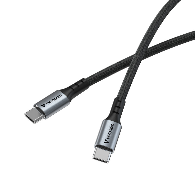 Verbatim Sync & Charge kabel USB-C na USB-C, M/M, 60W PD3.0/QC3.0, crni, 1.2m