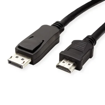 Roline VALUE DisplayPort kabel v1.1, DP - HDMI (HDTV), M/M, 1.0m, crni