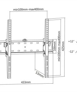 Roline VALUE zidni nosač za TV 32"-55", podesivi nagib, nosivost 40kg, crni