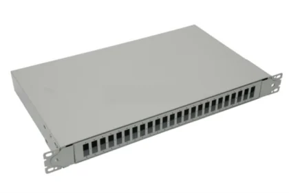 NFO Patch Panel 1U 19" - 24x SC Duplex, Slide-out on rails, 2 trays