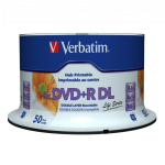 DVD+R DL Verbatim 8.5GB 8× Wide PRINTABLE (No-ID) 50 pack spindle