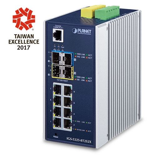 Planet Industrial L2 8-Port 10 100 1000T 2-Port 100 1000X SFP 2-Port 10G SFP Managed Ethernet Switch (-40~75 degrees C)