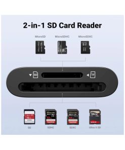 UGREEN čitač memorijskih kartica, TF/SD/MicroSD kartice, USB-C, 15cm, crni