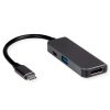Roline VALUE adapter USB-C - HDMI, M/F, 1x USB 3.2 Gen 1 A, 1x Type C (Power Delivery)