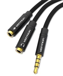 Vention 3.5mm Male to 2*3.5mm Female Stereo Splitter Cable 0.3M Black