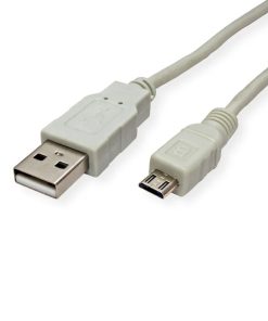 STANDARD USB2.0 kabel TIP A(M) na Micro B(M), 0.8m, bež