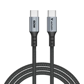 Verbatim Sync & Charge kabel USB-C na USB-C, M/M, 60W PD3.0/QC3.0, crni, 1.2m