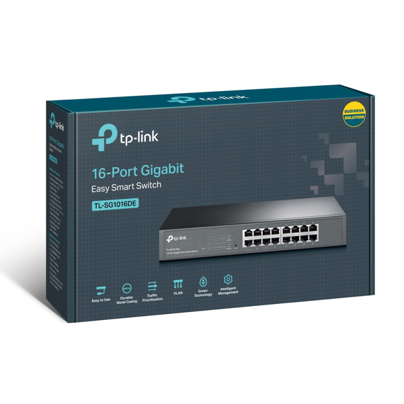TP-Link 16-port Gigabit Easy Smart preklopnik (Switch), 16×10/100/1000M RJ45 ports, 1U 13"