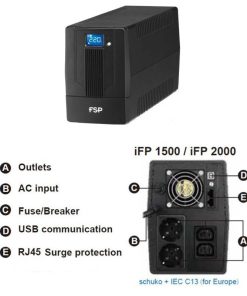 Fortron Source UPS iFP 2000VA/1200W, Line-interactive, 2×Schuko, 2×IEC C13, RJ11/45, USB, 2×9Ah