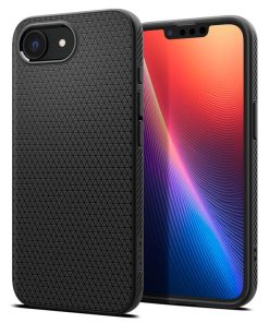 Spigen Liquid Air, zaštitna maska za telefon, mat crna - iPhone 17e/16e (ACS09161)