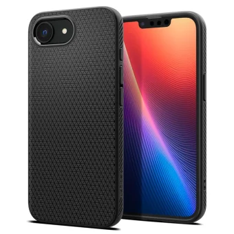 Spigen Liquid Air, zaštitna maska za telefon, mat crna - iPhone 17e/16e (ACS09161)