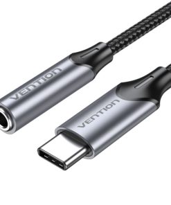 Vention USB-C Male to 3.5MM Earphone Jack With DAC Adapter 0.1M Gray