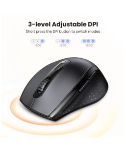 UGREEN bežični miš, 1600 DPI, USB, crni