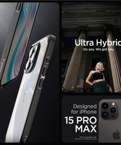 Spigen Crystal Hybrid, matte black - iPhone 15 Pro Max (ACS06449)