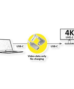 Roline USB-C produžni kabel (DP Alt Mode) C-C, M- kutni/F, 2m