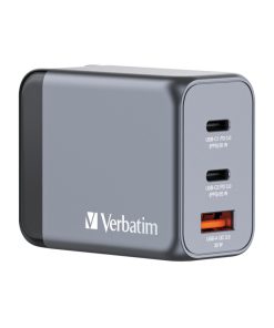 Verbatim GNC-65 GaN zidni punjač 65W, 2×USB-C PD 65W / 1×USB-A QC3.0