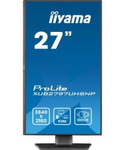 IIYAMA 27" XUB2797UHSNP-B1 4K UHD (3840×2160) IPS, Pivot, 4ms, 1300:1, 350cd/m2, HDMI/DP, USB-C Dock (96W, LAN), 3×USB3.2, zvučnici, crni