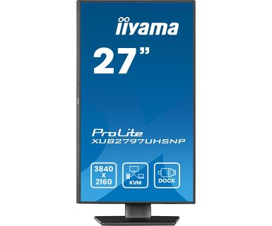 IIYAMA 27" XUB2797UHSNP-B1 4K UHD (3840×2160) IPS, Pivot, 4ms, 1300:1, 350cd/m2, HDMI/DP, USB-C Dock (96W, LAN), 3×USB3.2, zvučnici, crni