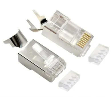 Gembird Shielded modular CAT7 pass-through type plug 15u" gold plated, 50 pcs per bag