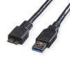 Roline USB3.0 kabel TIP A(M) - Micro B(M), 0.8m, crni
