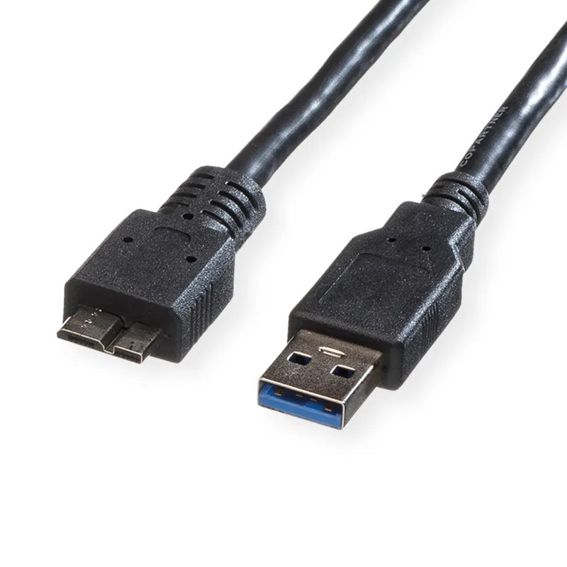 Roline USB3.0 kabel TIP A(M) - Micro B(M), 0.8m, crni